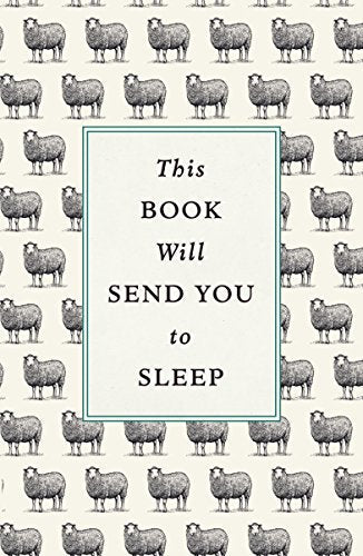 Book cover with a repeating sheep pattern and the text This Book Will Send You to Sleep.