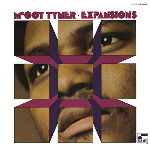 McCoy Tyner’s “Expansions” vinyl album cover with fragmented portrait.