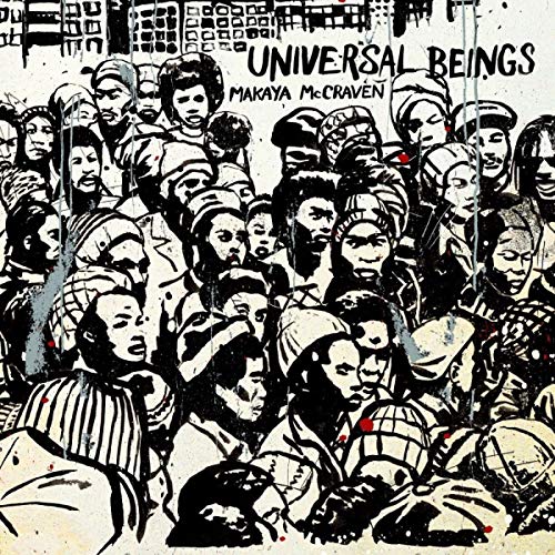 CD cover for Makaya McCraven’s “Universal Beings,” a crowd illustration.