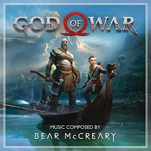 “God of War” CD cover featuring Kratos and Atreus in a Nordic landscape.
