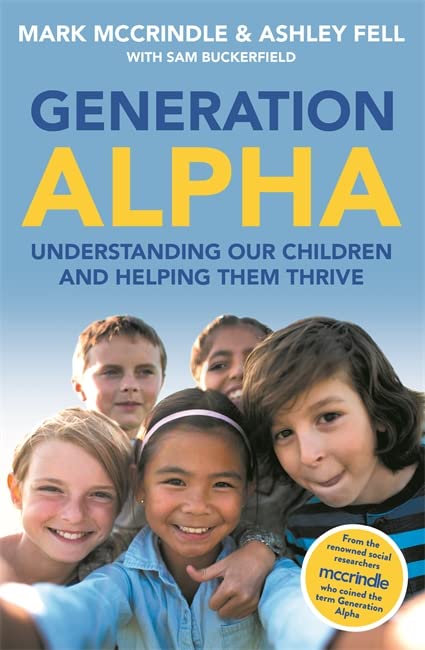 Book cover titled Generation Alpha featuring a group of smiling, diverse children.