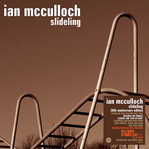 Album cover for Ian McCulloch’s “Slideling” featuring a metal playground slide.