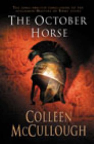 Book cover: Roman helmet against a fiery orange and black background.