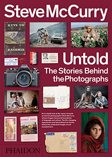 Book cover featuring photographs by Steve McCurry and travel ephemera.