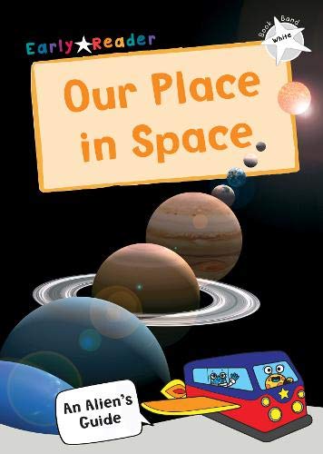 Book cover depicting planets, an alien spaceship, and bold title text.