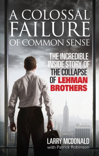 Book cover: Man with briefcase overlooking a city skyline, stormy sky.