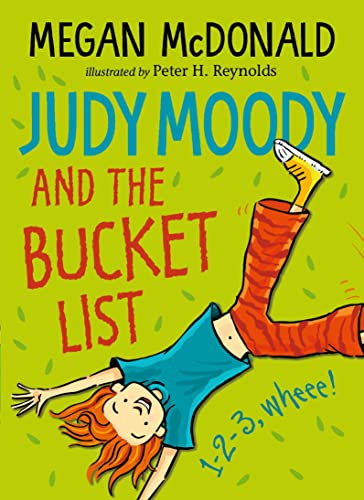 Book cover: Judy Moody falling with a bucket list title.