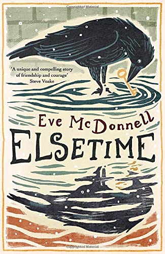 Book cover: black raven with a key reflected in swirling blue water.