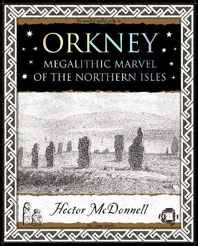 Book cover depicting a sketched stone circle landscape in Orkney.