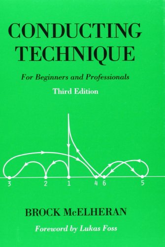 Green book cover with white text: "Conducting Technique" and conducting gesture illustration.