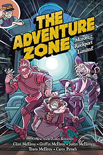 Adventure Zone graphic novel cover featuring three characters on a train.