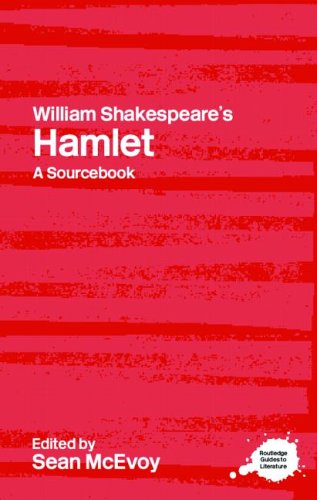 Red book cover with white text: "William Shakespeare's Hamlet: A Sourcebook".