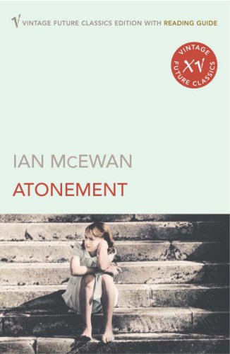 Book cover for Atonement by Ian McEwan featuring a girl sitting on stone steps.