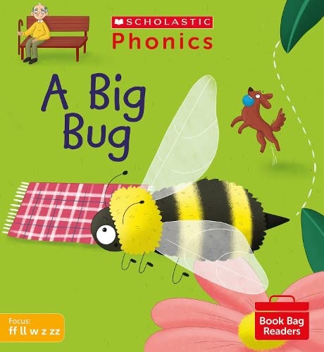 Book cover: a large bee, a dog, and an old man on a bench.