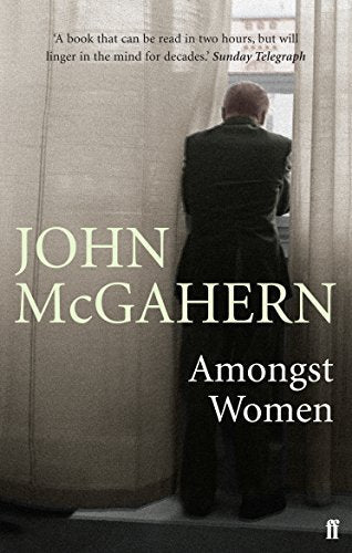 Book cover showing a man in a suit standing by a window behind curtains.