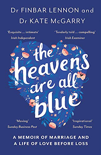 Book cover: blue background, white script title within a floral heart.