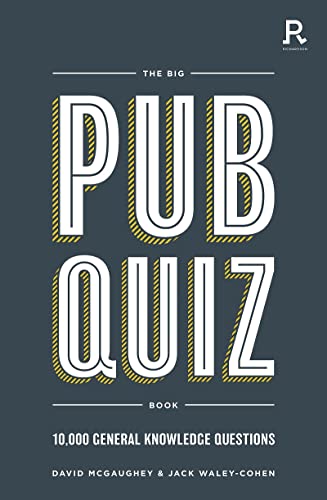 Dark blue book cover with bold yellow text reading "PUB QUIZ" and "BOOK".