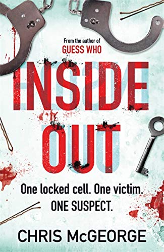Book cover: "Inside Out" with handcuffs, a key, and red splatters.