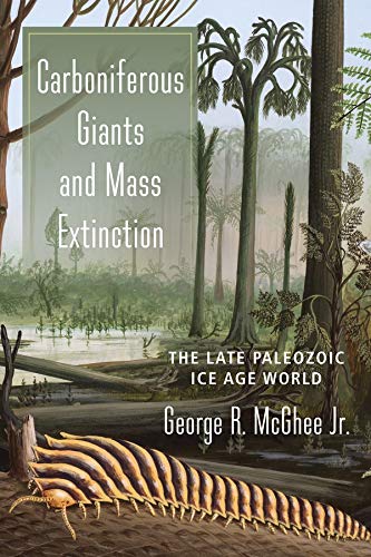 Book cover depicting Carboniferous period plants, a large arthropod, and swampland.