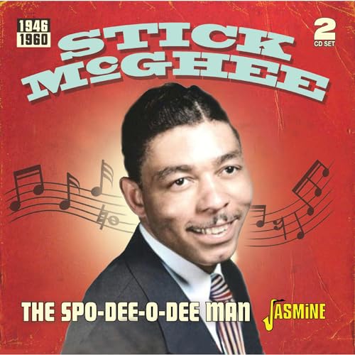CD cover featuring portrait of Stick McGhee, with musical notes.