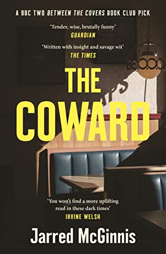 Book cover: "The Coward" with yellow title text over a diner scene.