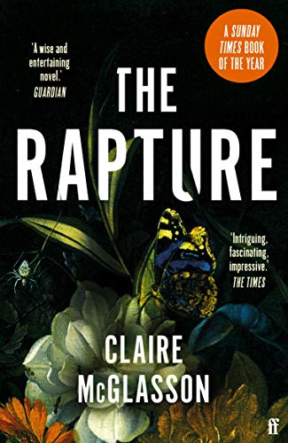Book cover: dark floral painting with butterflies and bold white text.