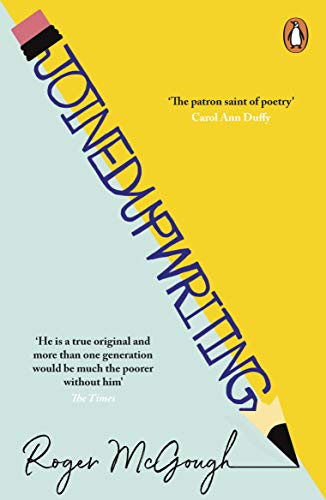 Yellow book cover with large, slanted black text reading "joinedupwriting".