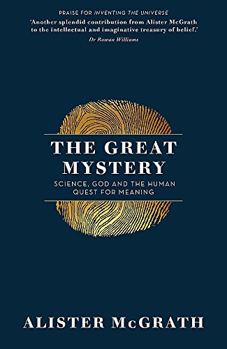 Book cover: “The Great Mystery” by Alister McGrath, with golden fingerprint design.