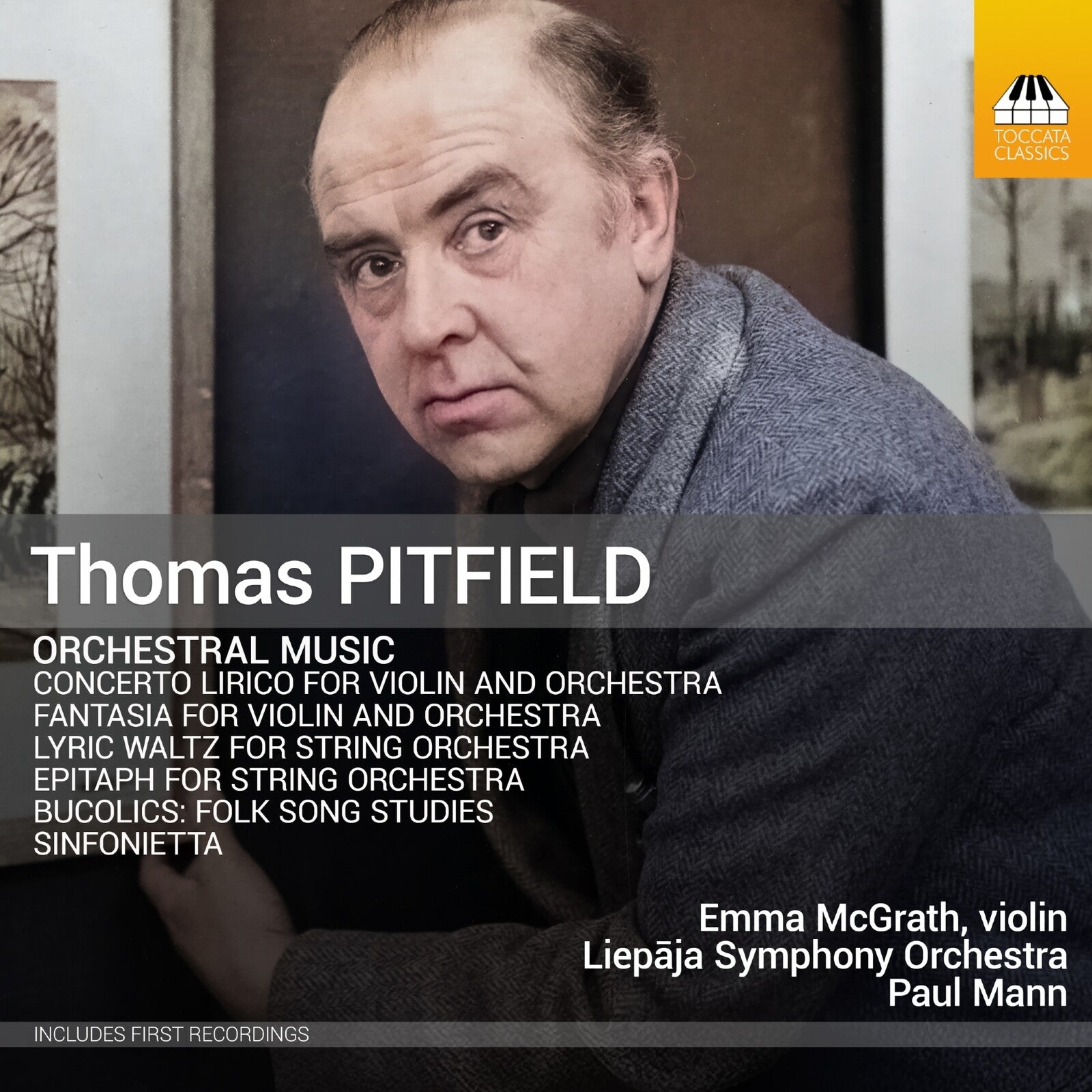 Portrait of Thomas Pitfield on a classical music CD cover by Toccata Classics.