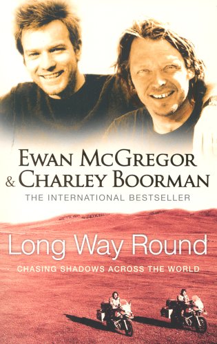 Book cover featuring Ewan McGregor, Charley Boorman, and motorcycles.