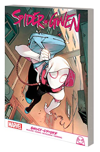Spider-Gwen comic book cover featuring a dynamic, leaping pose.