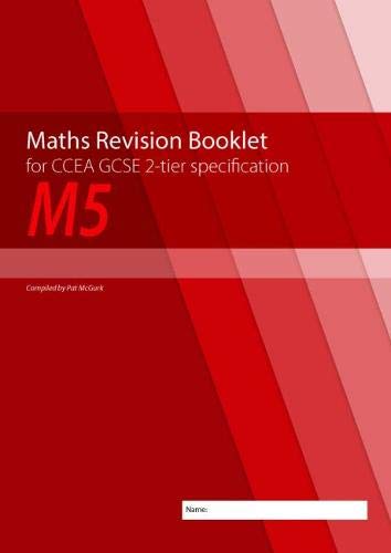 Red Maths Revision Booklet M5 for CCEA GCSE, with space for name.