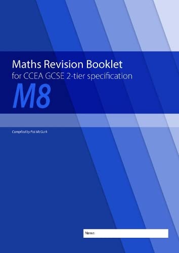 Blue Maths revision booklet cover for CCEA GCSE M8 specification.