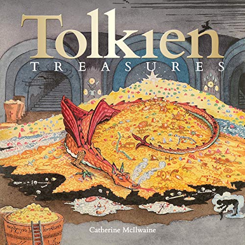 Book cover illustration of a red dragon resting on a large pile of gold.