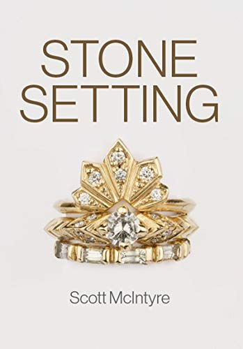Book cover featuring gold and diamond engagement rings, titled "Stone Setting".