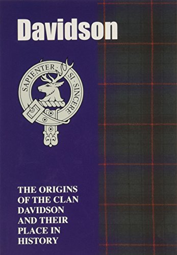 Book cover with the Davidson clan crest, title text, and a dark tartan pattern.