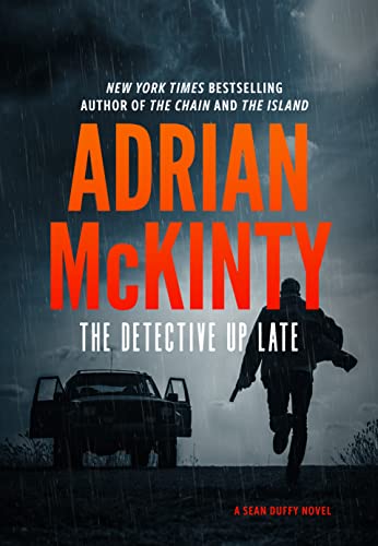 Book cover: detective walking in rain toward police vehicles.