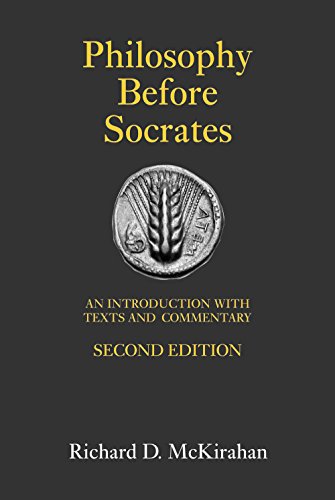Book cover: “Philosophy Before Socrates” with an ancient coin image.