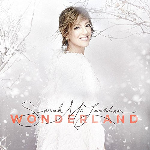 Sarah McLachlan album cover, "Wonderland," with snowy branches and white feathers.