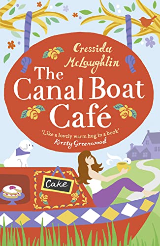 Book cover: red title, illustrated boat with woman and dog.