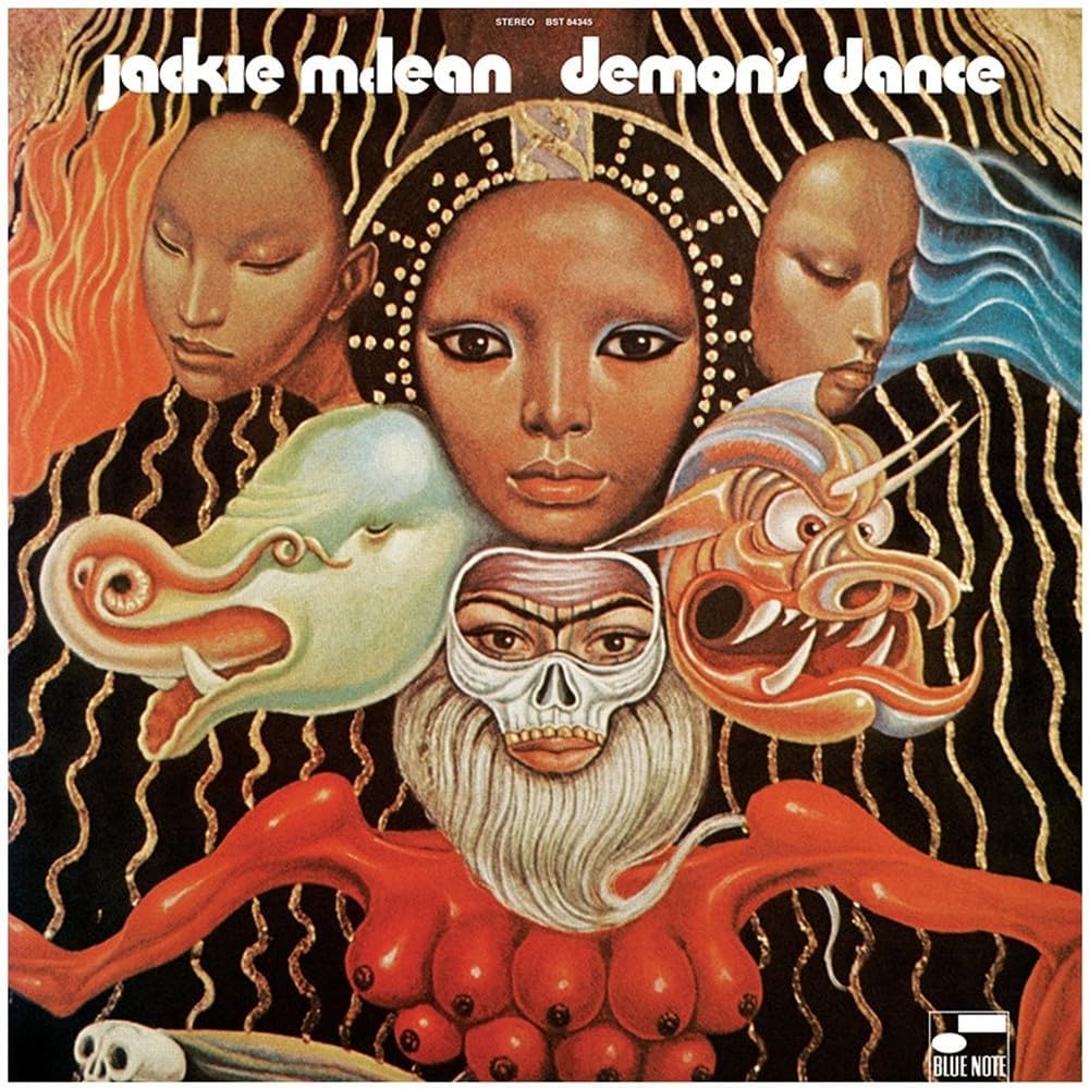 Jackie McLean’s “Damon’s Dance” CD cover with surreal, colorful artwork.