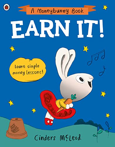Book cover featuring a white bunny holding a carrot against a blue starry background.