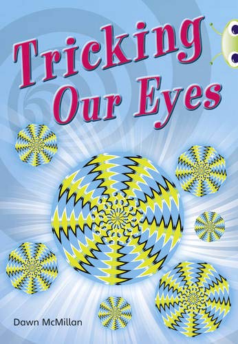 Book cover with optical illusions and the title “Tricking Our Eyes.”