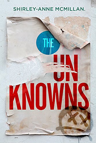 Book cover for "The Unknowns" with torn paper and red text.