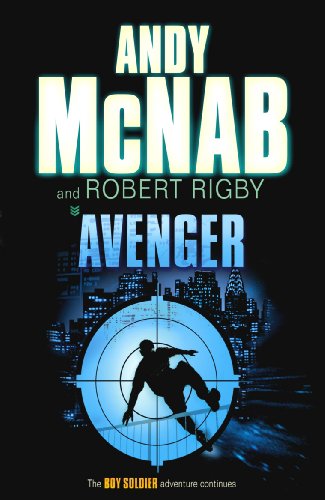 Book cover: "Avenger" by Andy McNab, featuring a silhouette in a target.