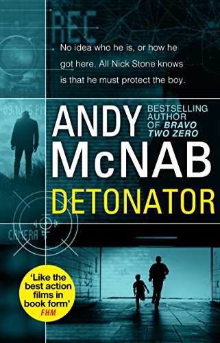 Book cover: "Detonator" by Andy McNab, featuring a man and boy running.