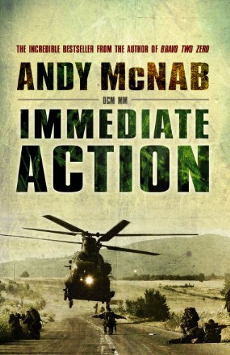 Book cover: "Immediate Action" by Andy McNab, featuring a military helicopter.