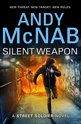 Book cover: "Silent Weapon" by Andy McNab, depicting a fleeing figure.