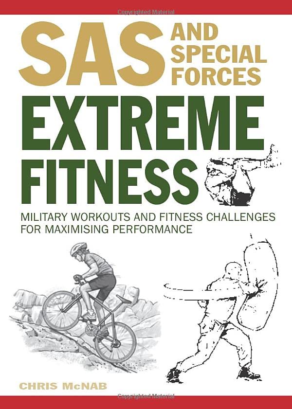 Book cover: "Extreme Fitness" with illustrations of military training.