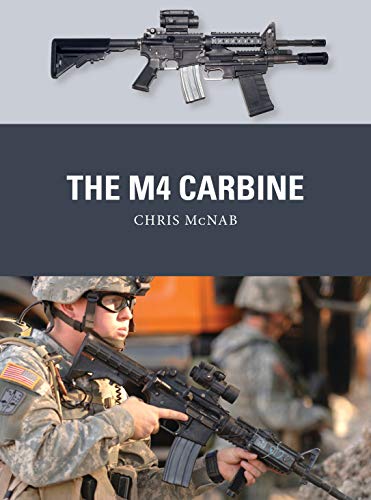 Black M4 carbine rifle with adjustable stock and optic sight.